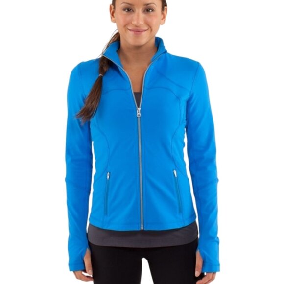 Lululemon Forme Jacket *Brushed Beaming Blue Rel: 11/2012 Thumbholes Women's 8 - Picture 1 of 14